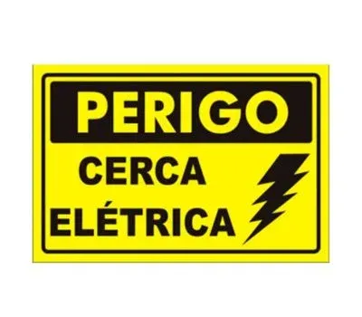 PLACA DE ADVERTÊNCIA CERCA ELÉTRICA